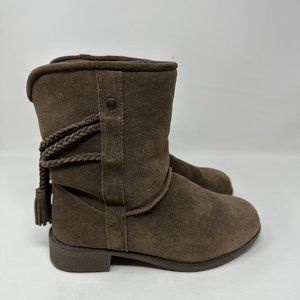 Abeo Blaine Suede Sheepskin Mid Calf Boots  Women's 8